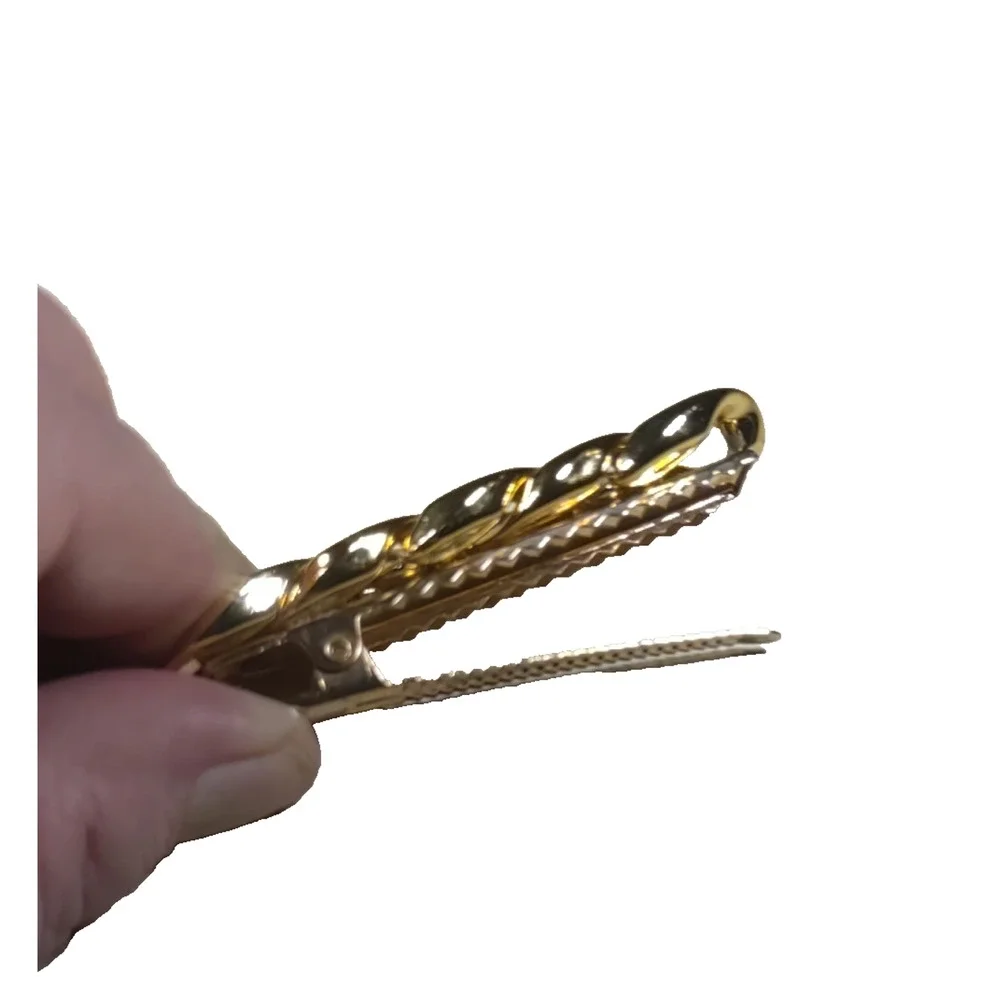 Hair Clip Gold Braid Rope Metal Classic Design